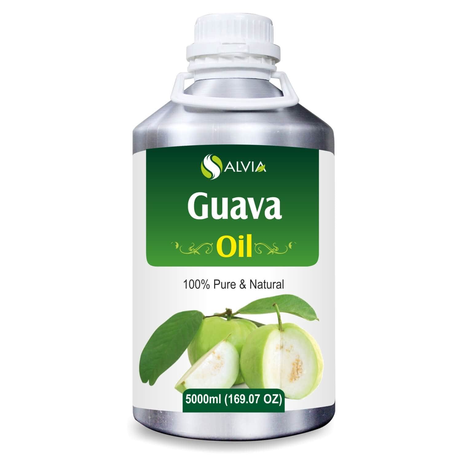 Salvia Natural Carrier Oils 5000ml Guava Oil (Psidium Guajava) 100% Natural Pure Carrier Oil Prevents Dandruff, Maintains Hair Health, Reduces Stretch Marks, Retains Moisture